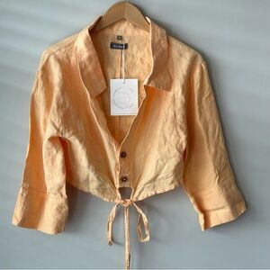 NWT DL1961 Orange Top with Cropped Design